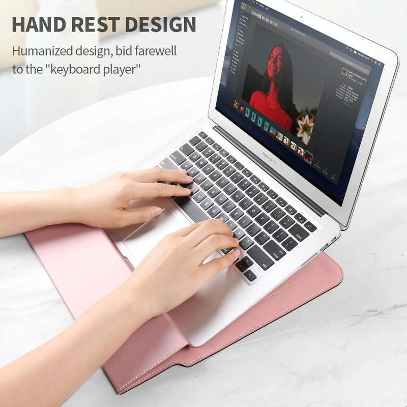 4 in 1 Universal Laptop Holder PU Waterproof Protection Wrist Laptop Bag, Size: 17 inch(Navy Blue)