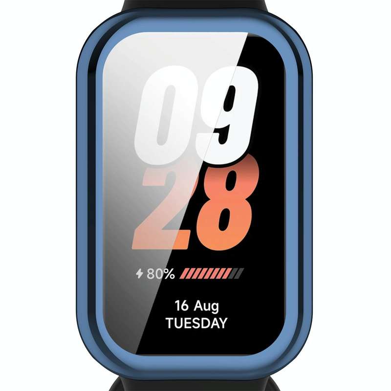 For Xiaomi Smart Band 8 Active Full Package TPU Electroplated Watch Protective Case(Blue)