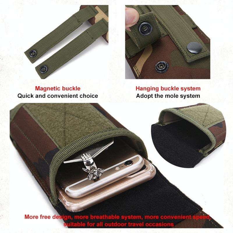 Stylish Outdoor Water Resistant Fabric Cell Phone Case, Size: approx. 17cm x 8.3cm x 3.5cm (Coyot...