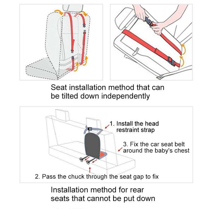 Car Portable Children Safety Seat, Size:50 x 33 x 21cm (For 0-5 Years Old)(Orange + Black)