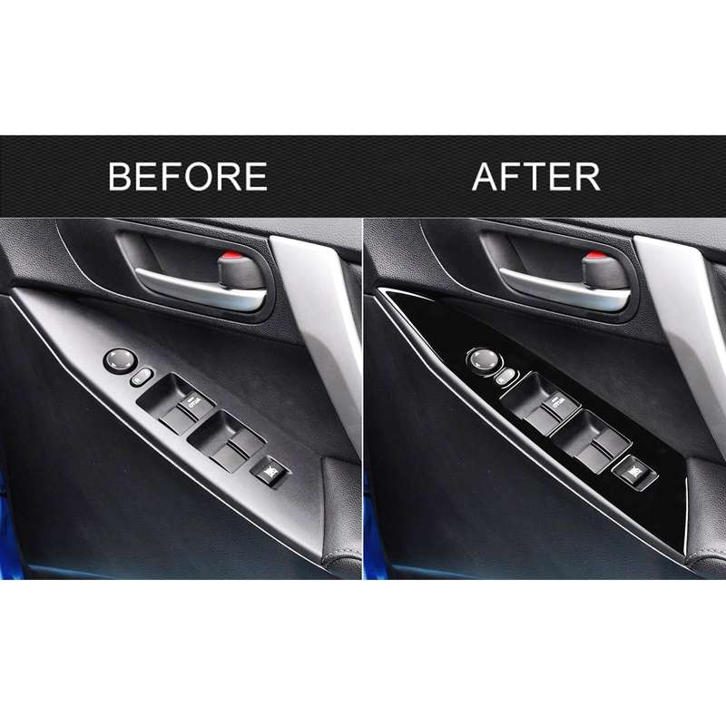 For Mazda 3 Axela 2010-2013 4 in 1 Car Window Lift Panel Decorative Sticker, Right Drive