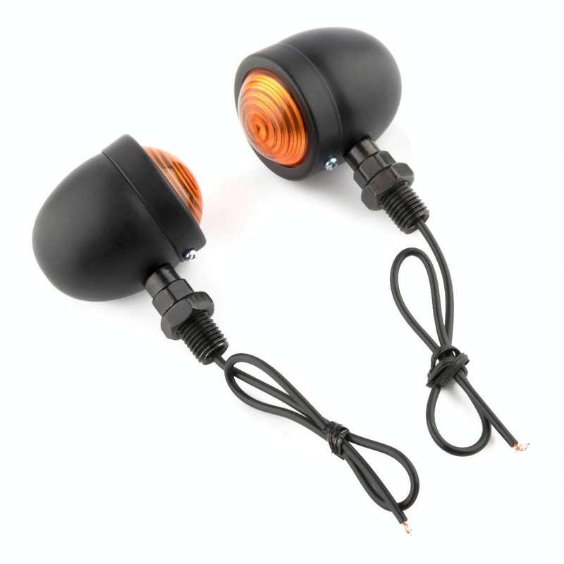 1 Pair KC801 12V Modified Universal Motorcycle LED Turn Signal (Black)