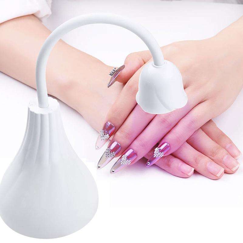 Portable USB Nail Art Rose Nail Polish Glue Phototherapy Lamp(White)
