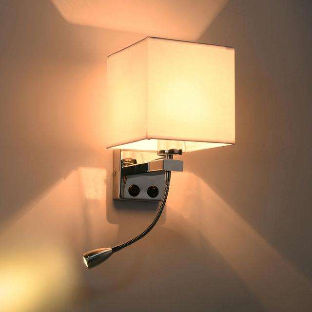 Creative Minimalist Living Room Bedroom Bedside Lamp Hotel Reading Lamp, Lampshade Color:Single T...