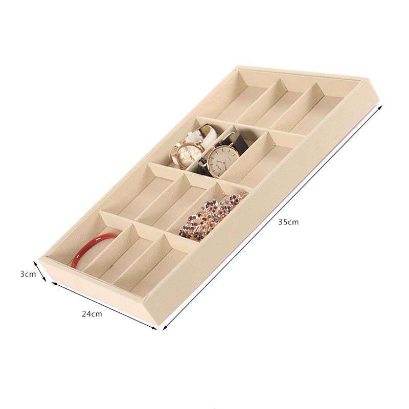 Suede Jewelry Storage Tray Necklace Pendant Bracelet Bangle Display Case, Size: Ring Tray(Grey)