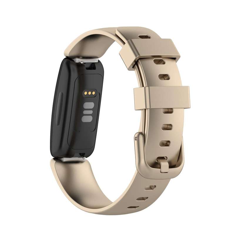For Fitbit Inspire 2 TPE Watch Band, Size:L(Champagne Gold)
