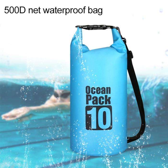 Outdoor Waterproof Double Shoulder Bag Dry Sack PVC Barrel Bag, Capacity: 20L (Green)