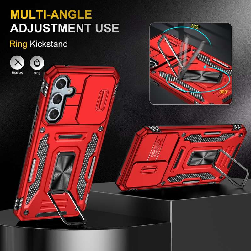 For Samsung Galaxy A54 Armor PC + TPU Camera Shield Phone Case(Red)