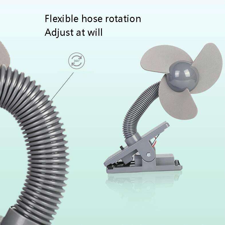 Portable Stroller Fan 360 Degree Clip Mini Fan(Blue EVA)