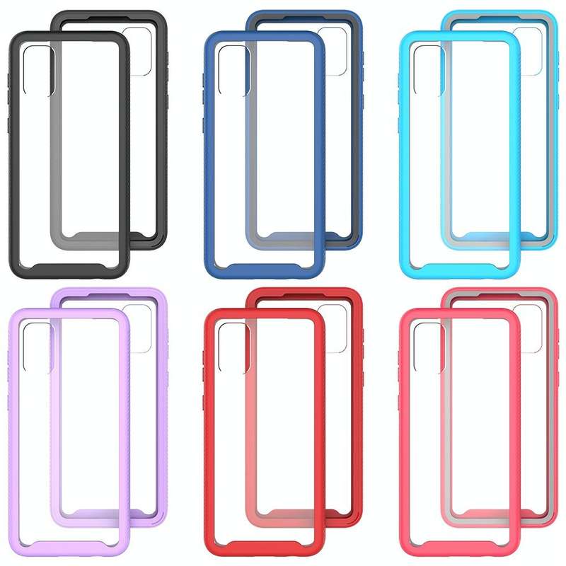 For Samsung Galaxy A04 Starry Sky Solid Color Shockproof TPU Clear PC Phone Case(Purple)