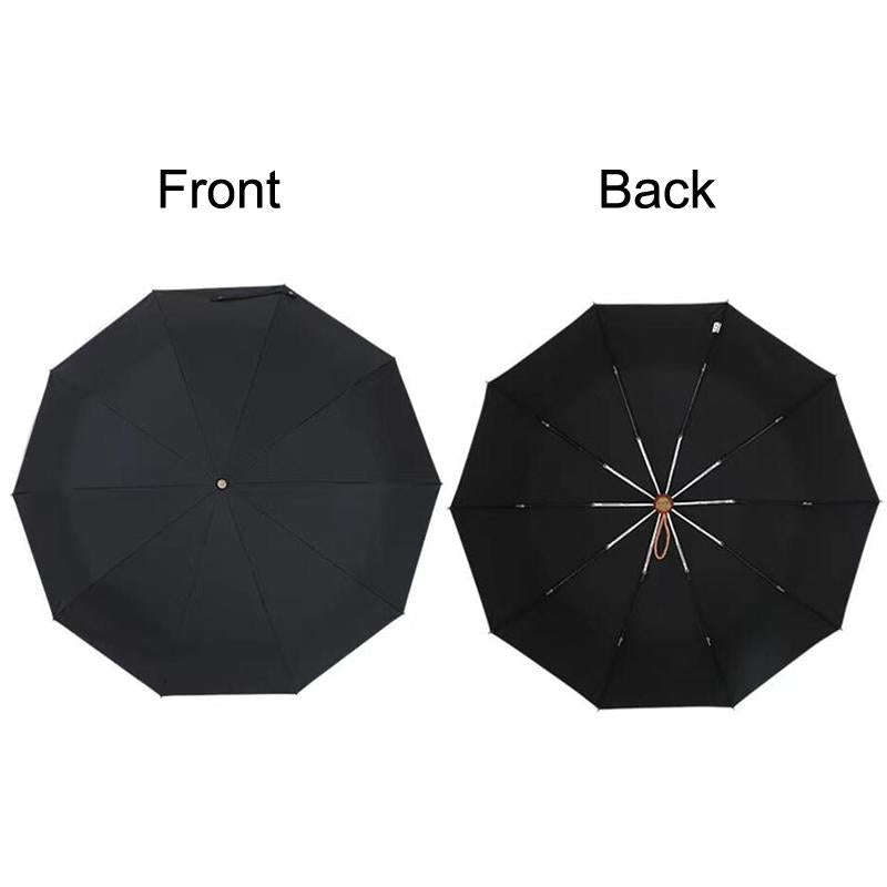 PARACHASE Large Ruggedized Shrink Retro Wind-Resistant Folding Umbrella(Blue)