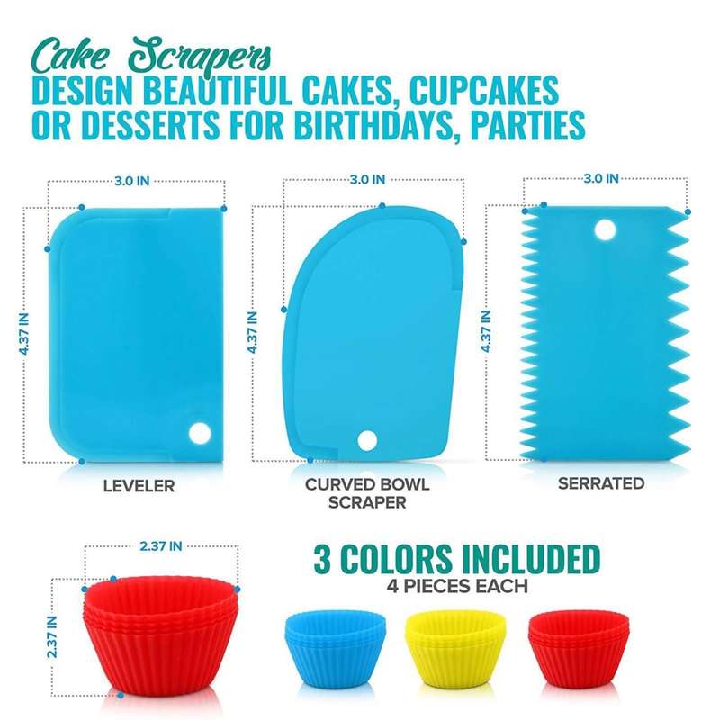 106 in 1 Cake Turntable Set Stainless Steel Decorating Mouth Cake Decorating Baking Tool(Blue)