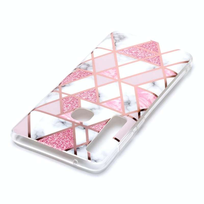 For Galaxy A9 (2018) / A9s Plating Marble Pattern Soft TPU Protective Case(Pink)