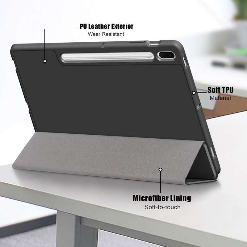 For Samsung Galaxy Tab S7 FE 12.4 Solid Color TPU Horizontal Flip Tablet Leather Case with 3-Fold...