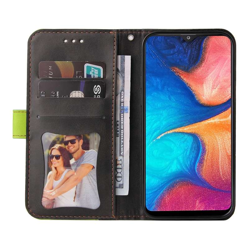 For Samsung Galaxy A20 / A30 Business Stitching-Color Horizontal Flip PU Leather Case with Holder...