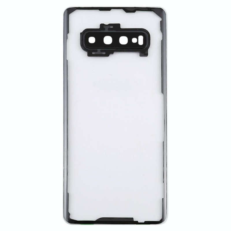For Samsung Galaxy S10+ SM-G9750 G975F Transparent Battery Back Cover with Camera Lens Cover (Tra...