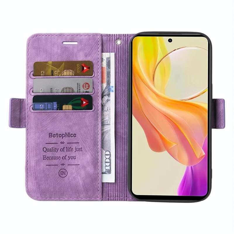 For vivo Y36 4G / 5G Global BETOPNICE Dual-side Buckle Leather Phone Case(Purple)