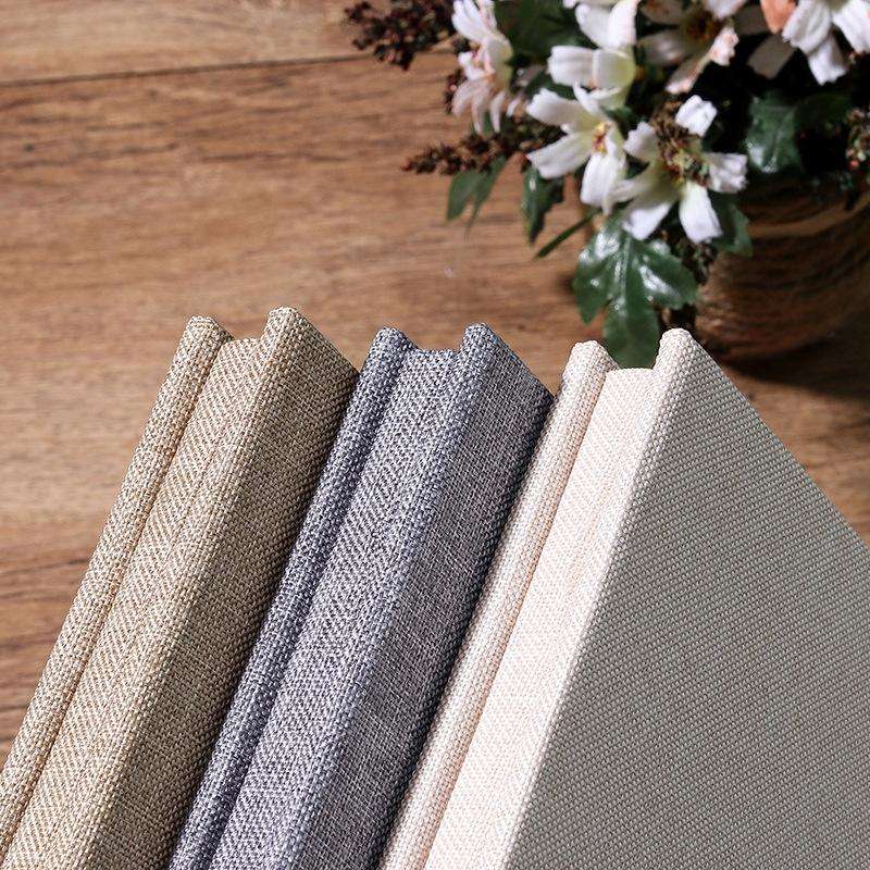 Simple Linen Self-adhesive Film Album Retro Family Large Capacity Handmade Creative Gifts(Gray Bl...