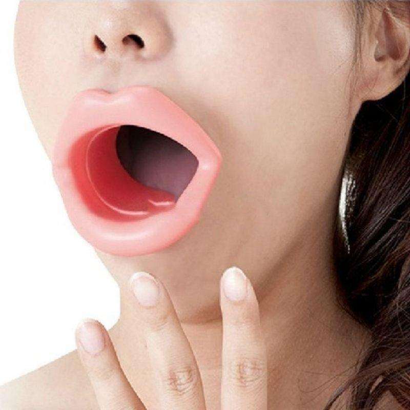 Silicone Face Care Mouth Muscle Tightener Beauty Massage Face-lift Tool(pink)