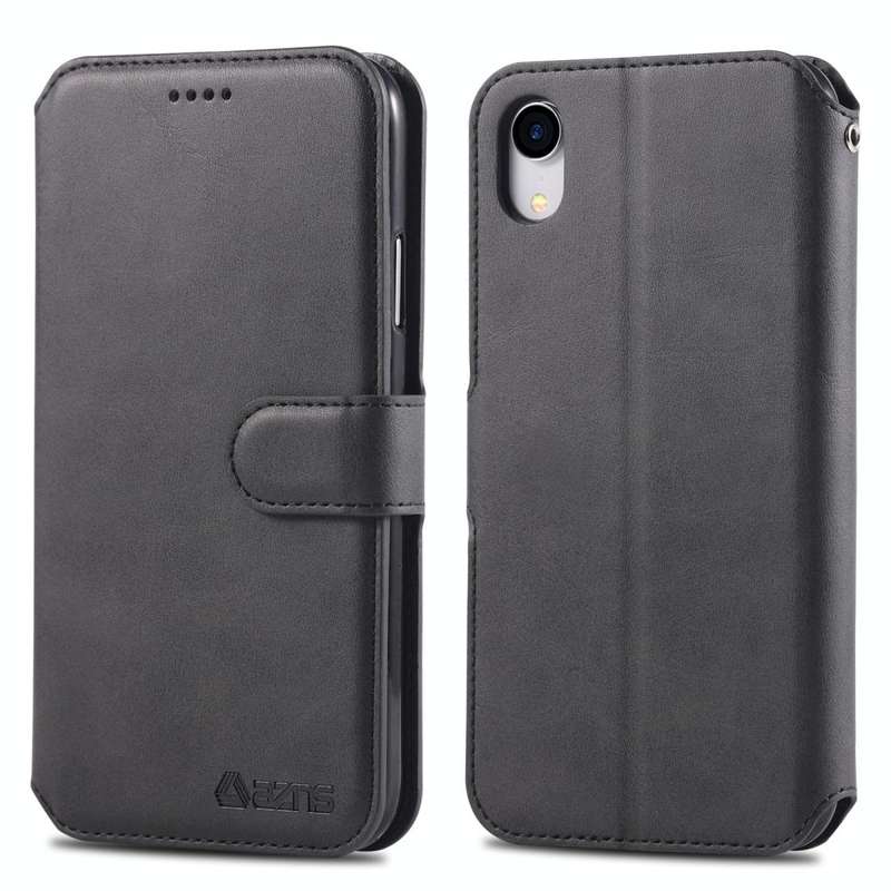 For iPhone XR AZNS Calf Texture Magnetic Horizontal Flip PU Leather Case with Holder & Card Slots...