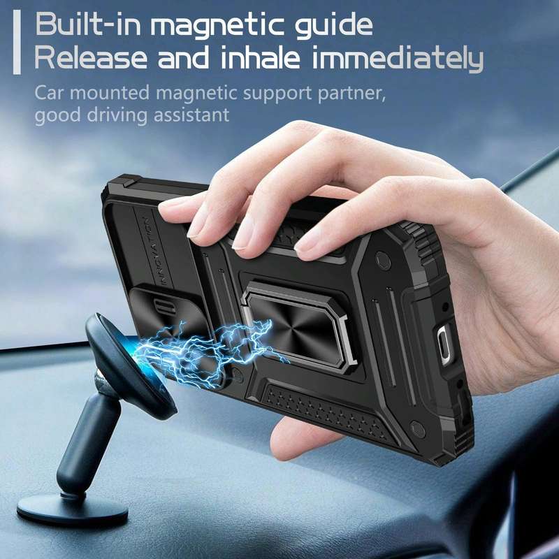 For Samsung Galaxy A54 5G Camshield Robot TPU Hybrid PC Phone Case(Black)