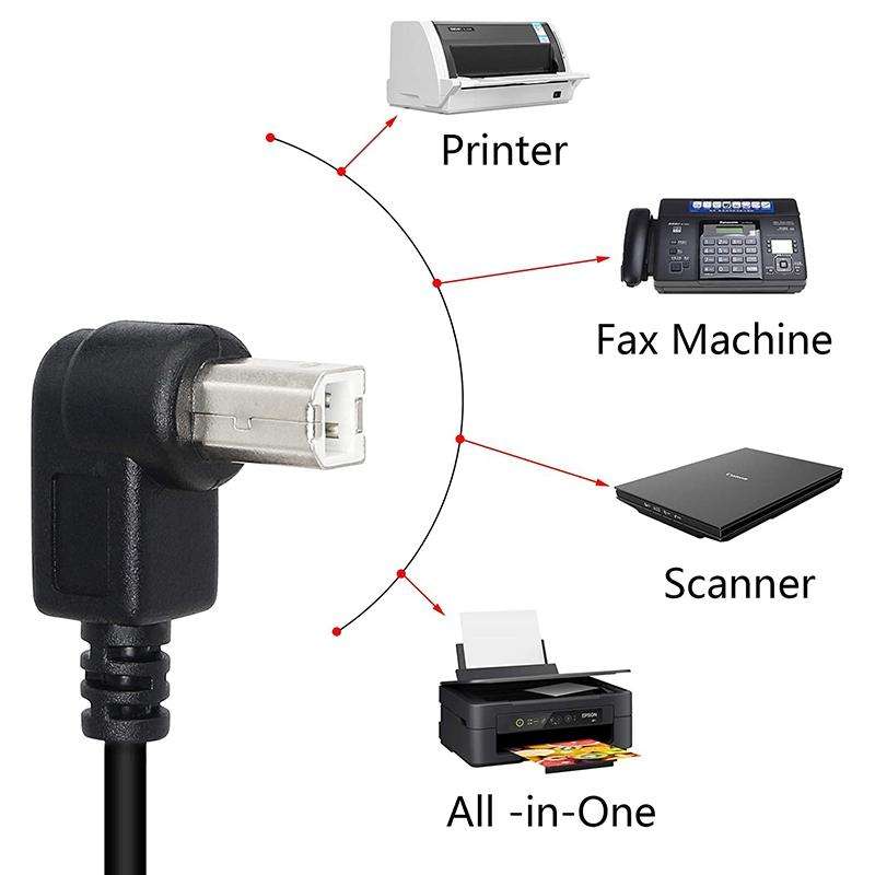 USB 2.0 Type-B Male to Female Printer / Scanner Extension Cable for HP, Dell, Epson, Length: 50cm...