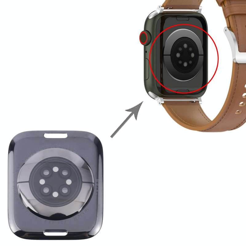 For Apple Watch Series 9 45mm Rear Housing Glass Cover(Black)