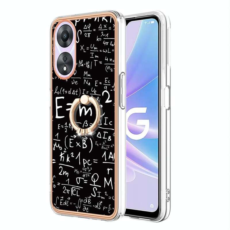 For OPPO A78 / A58 Electroplating Dual-side IMD Phone Case with Ring Holder(Equation)