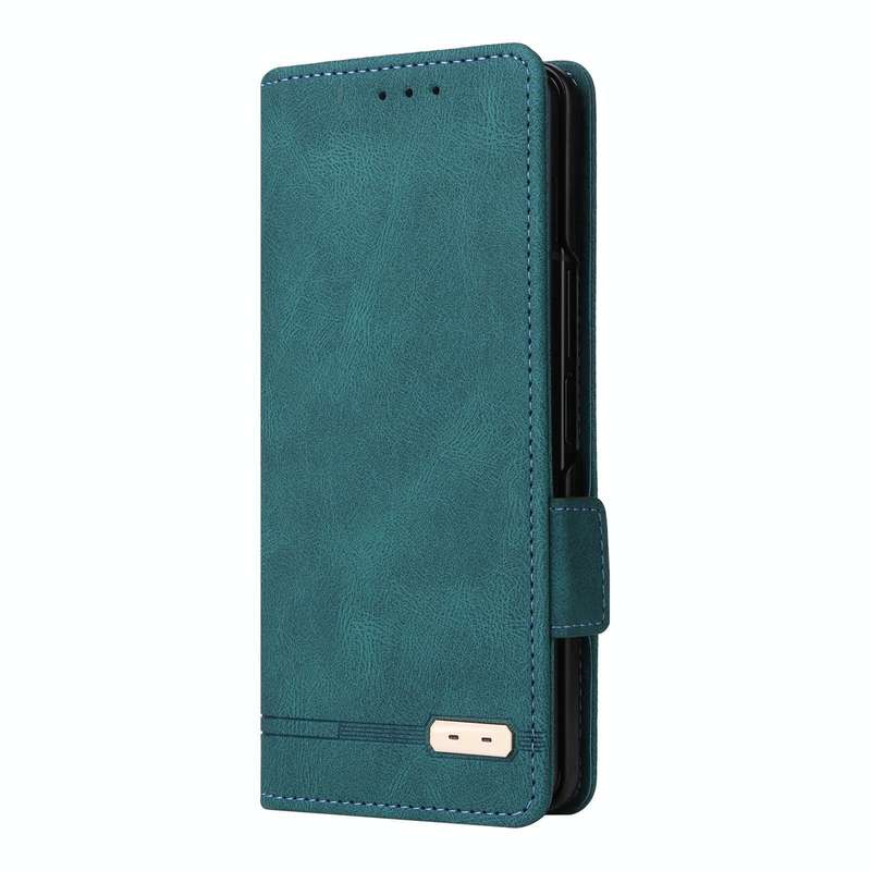 For Samsung Galaxy Z Fold3 5G Magnetic Clasp Flip Leather Phone Case(Green)