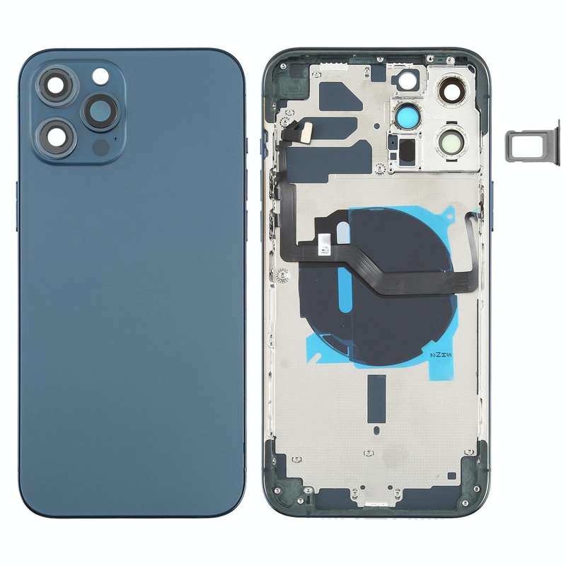 Battery Back Cover (with Side Keys & Card Tray & Power + Volume Flex Cable & Wireless Charging Mo...