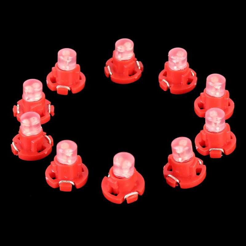 10PCS 2W T4.2 Wedge Instrument Panel LED Light Dashboard Gauge Cluster Indicator Lamp Bulb(Red Li...