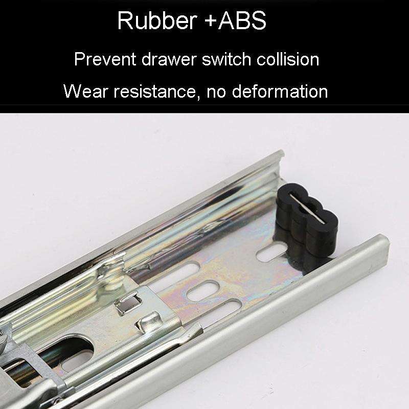 6 inch 16cm Thickened Three Sections Ball Slide Mute Drawer Track Rail