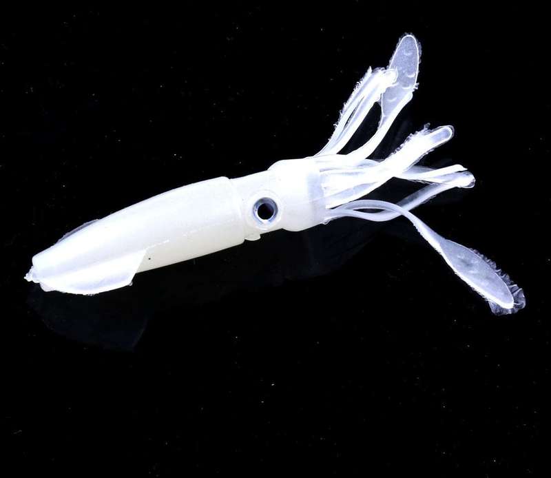 HENGJIA 5PCS Luminous Squids Plastic Soft Baits Artificial Fishing Lures Bionic Fishing Bait, Len...