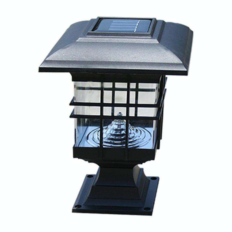 Solar Pillar Light Outdoor Waterproof Decorative Garden Lawn Wall Lamp(Warm White Light)