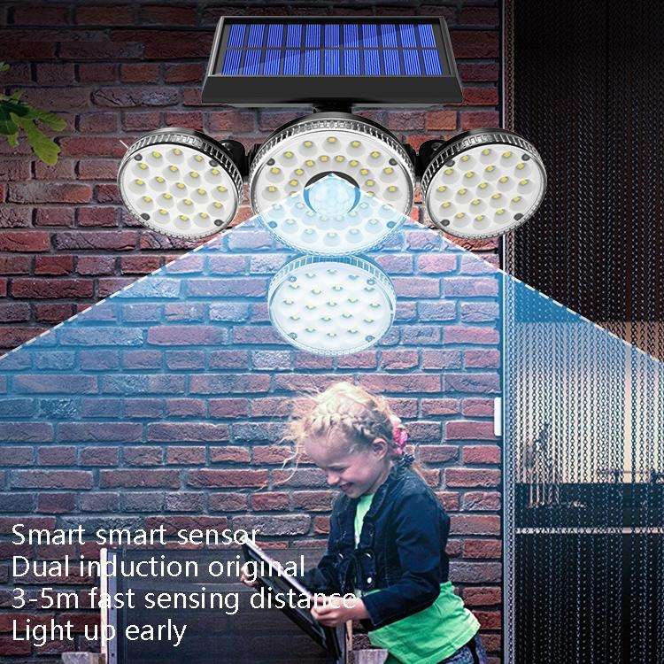 TG-TY051 4-Head Rotatable Solar Wall Light Body Sensor Outdoor Garden Waterproof Corridor Garden ...