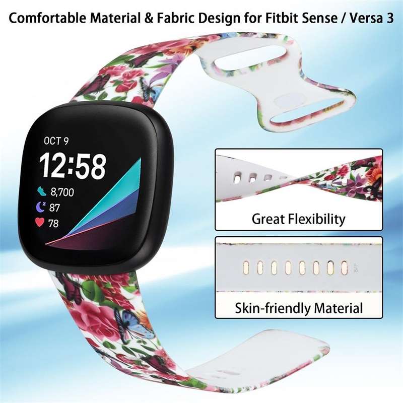 For Fitbit Versa 3 Printing Watch Band, Size:L(K)
