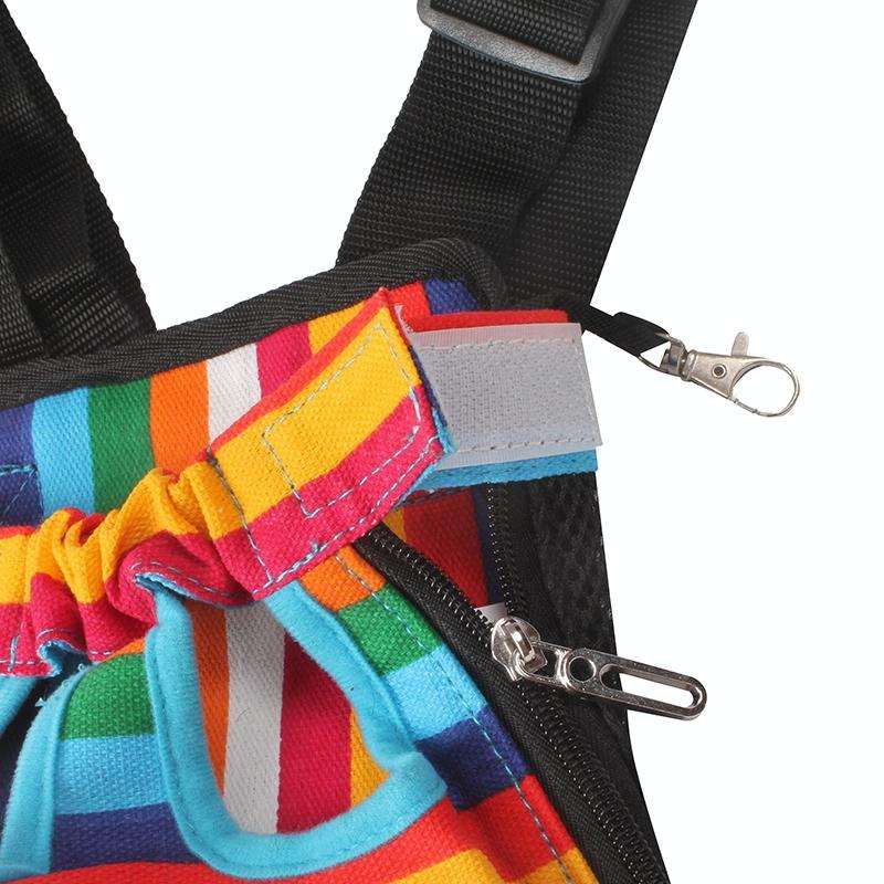 Traveling Portable Pet Chest Backpack Pet Carrier Bag, Size:M(Rainbow striped)