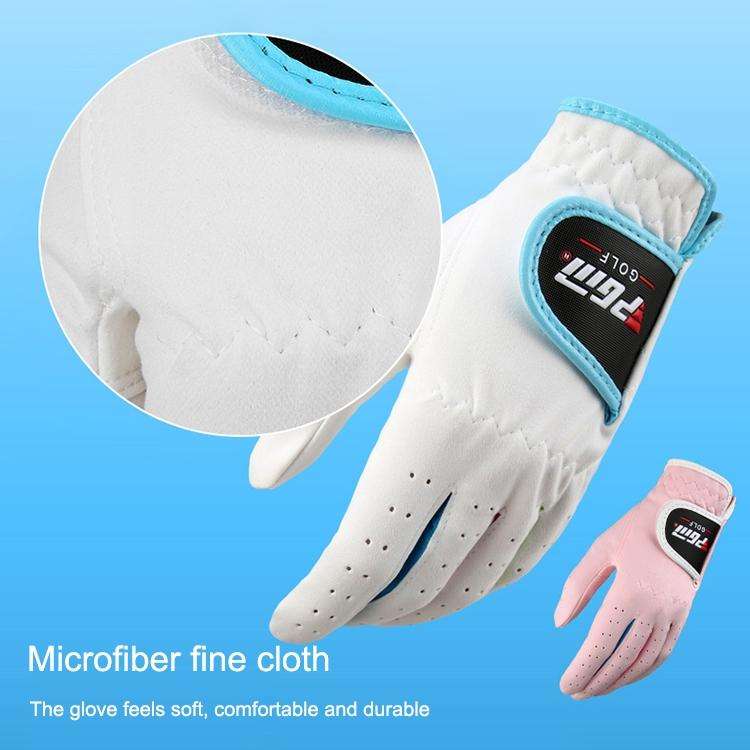 PGM One Pair Golf Microfiber Cloth Soft Comfortable Gloves for Children (Color:White Size:16)