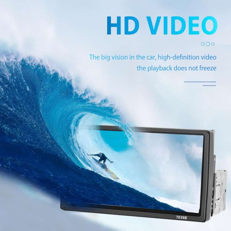 A3061 7 Inches MP5 Bluetooth Player Universal Wired CarPlay Reversing Image Integrated, Style: St...
