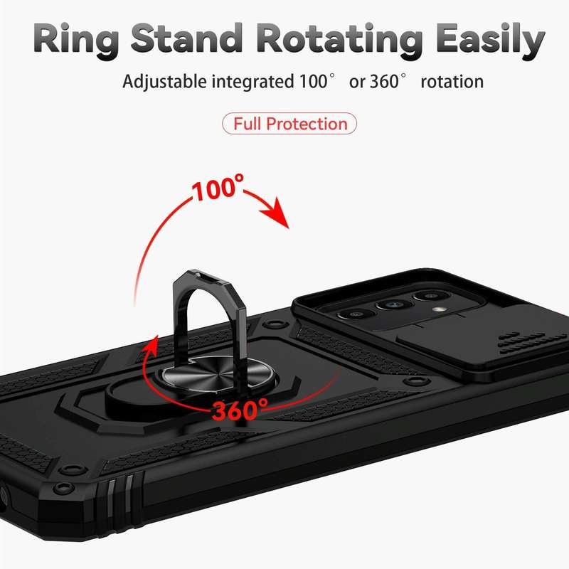 For Samsung Galaxy A13 4G Sliding Camshield Holder Phone Case(Black)