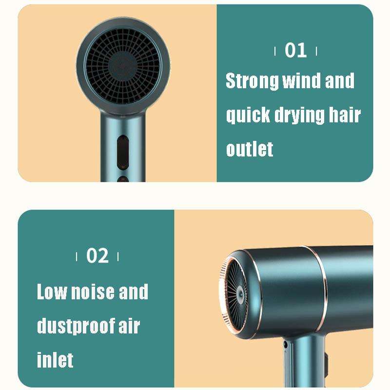 Home Dormitory Mute High-Power Hot And Cold Air Hair Dryer, 220V UK Plug(Grey)