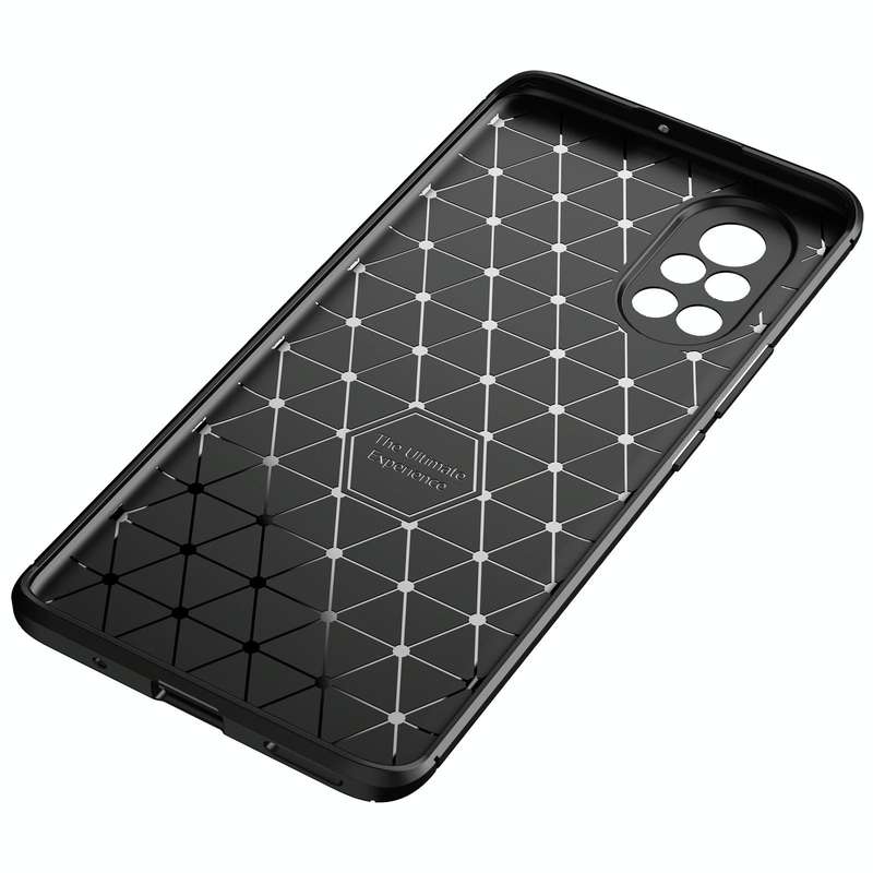 For Huawei nova 8 5G Carbon Fiber Texture Shockproof TPU Case(Blue)