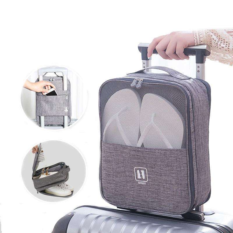 Multifunctional Travel Shoe Storage Bag Portable Multi-layer Shoe Box(Purple)