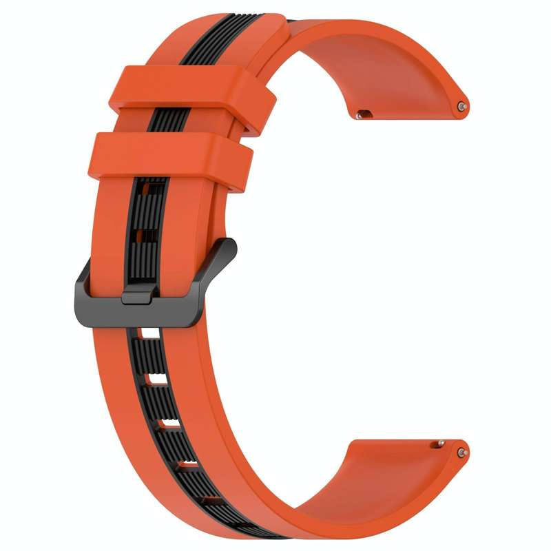 For Garmin Forerunner 255 22mm Vertical Two-Color Silicone Watch Band(Orange+Black)