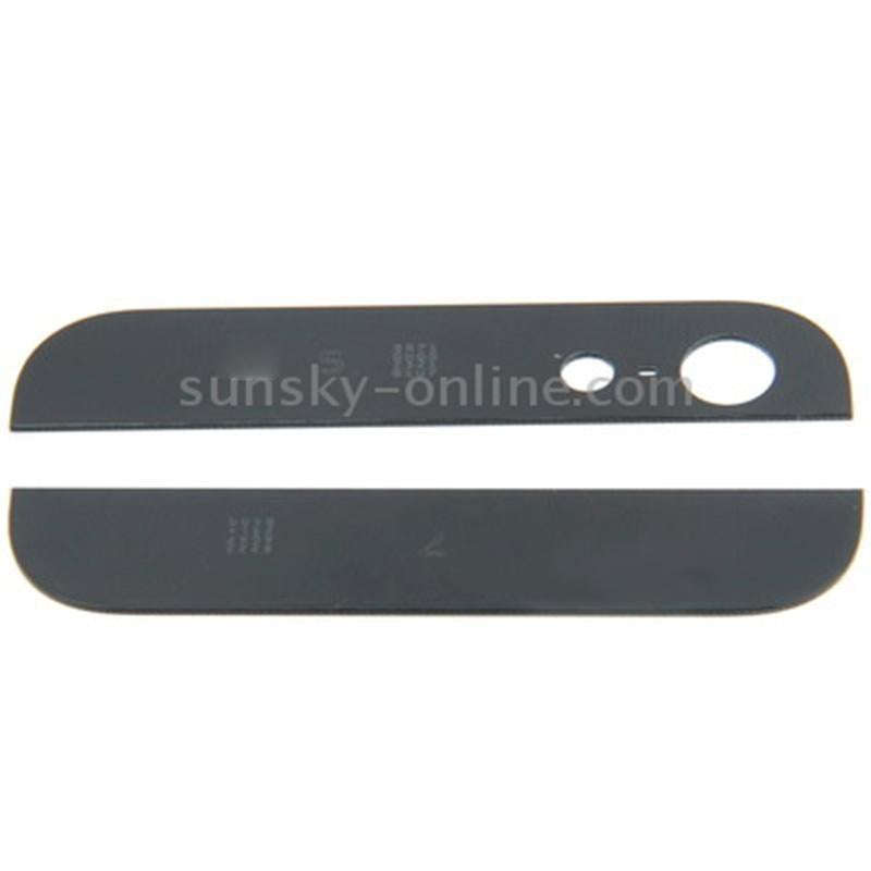 Original Back Cover Top & Bottom Glass Lens for iPhone 5(Black)