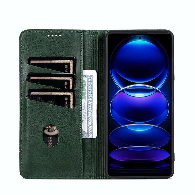 For Huawei Enjoy 70 Pro/nova 12i AZNS Magnetic Calf Texture Flip Leather Phone Case(Dark Green)