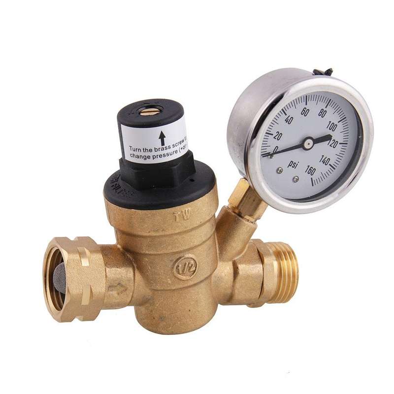 M11-0660R Car Water Pressure Regulator Valve Brass Lead-free Adjustable Water Pressure Reducer wi...