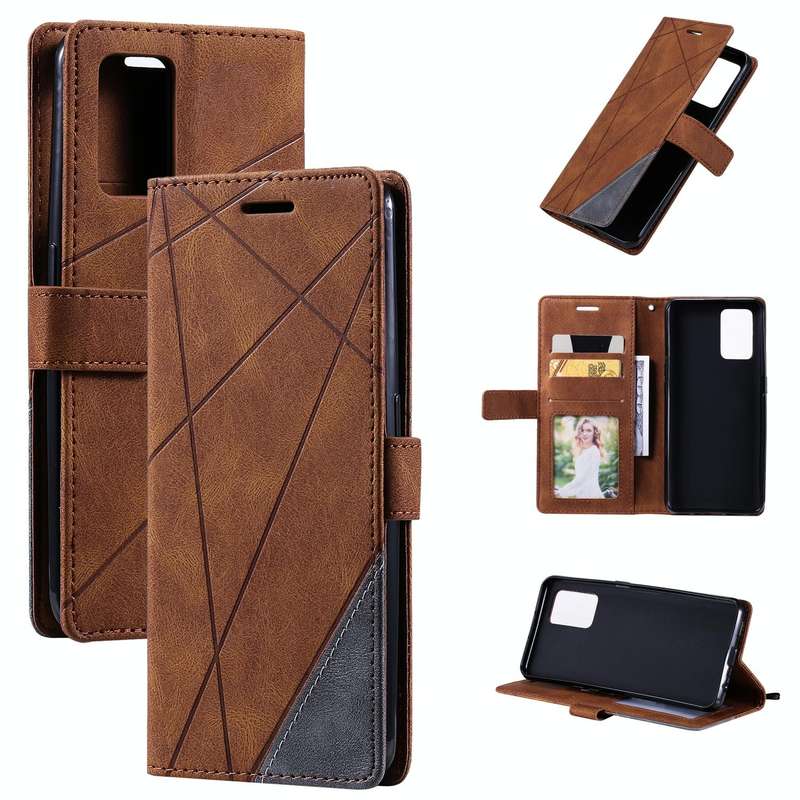 For OPPO A74 4G / F19 Skin Feel Splicing Horizontal Flip Leather Case with Holder & Card Slots & ...