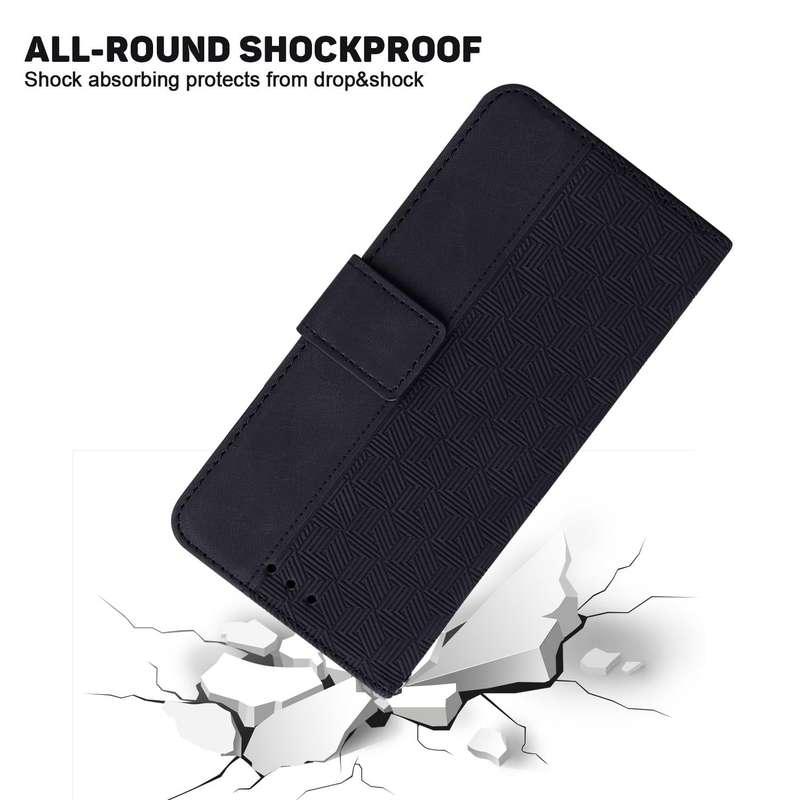 For Tecno Spark Go 2022 / Spark 8C Geometric Embossed Leather Phone Case(Black)