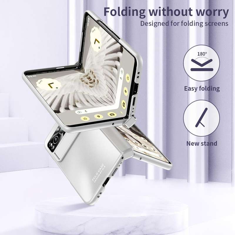 For Google Pixel Fold Integrated Electroplating Folding All-inclusive Phone Case(Silver)